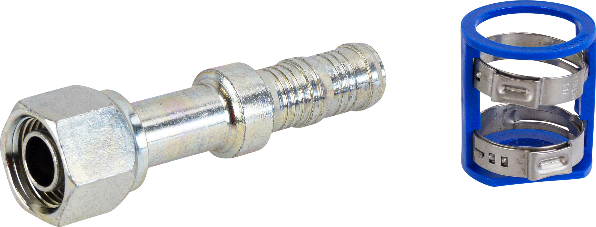 HOSE FITTING, LOKCLIP, FOR, STR, #10-#12, STEEL, REDUCED BARRIER, STEP-UP