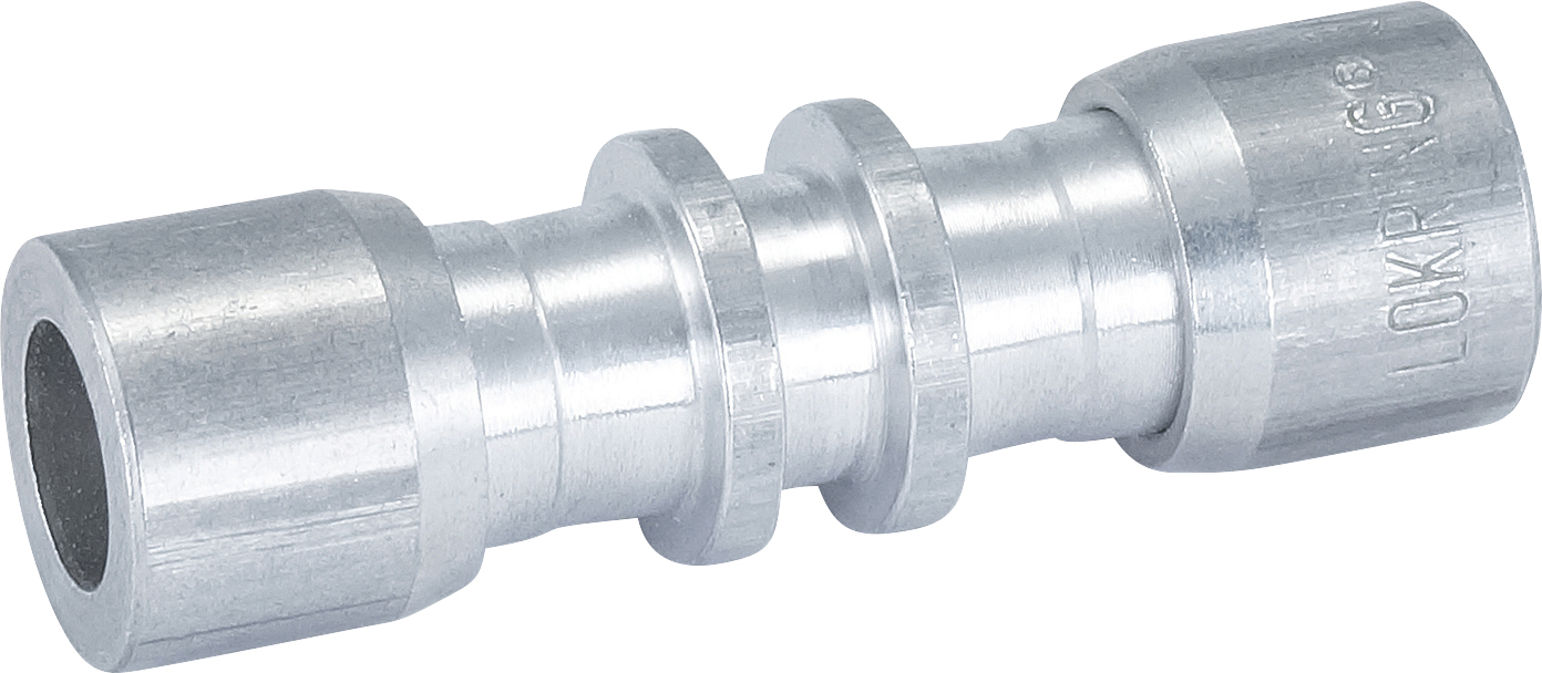 HOSE REPAIR FITTING, LOKRING, JOINER, 9.53MM (#6), ALUMINIUM, STANDARD