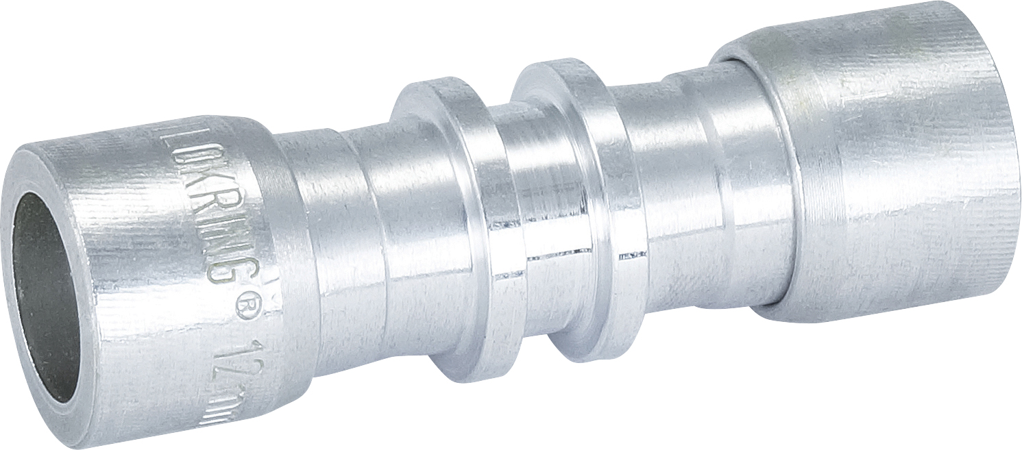 HOSE REPAIR FITTING, LOKRING, JOINER, 12MM (#8), ALUMINIUM, STANDARD