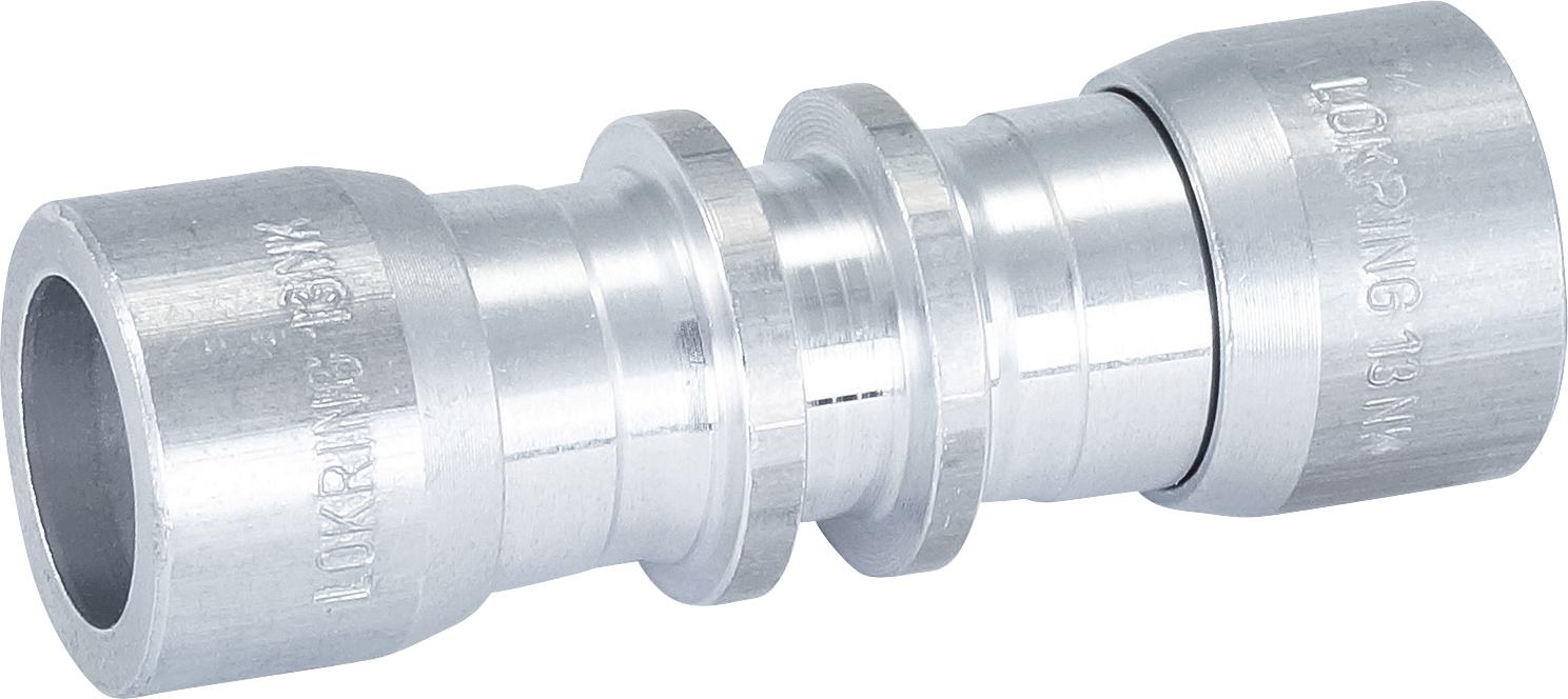 HOSE REPAIR FITTING, LOKRING, JOINER, 13MM (#8), ALUMINIUM, STANDARD