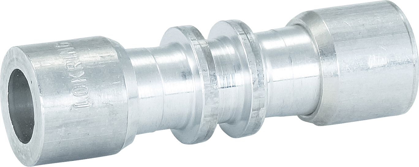 HOSE REPAIR FITTING, LOKRING, JOINER, 10MM-9.53MM, ALUMINIUM, REDUCING