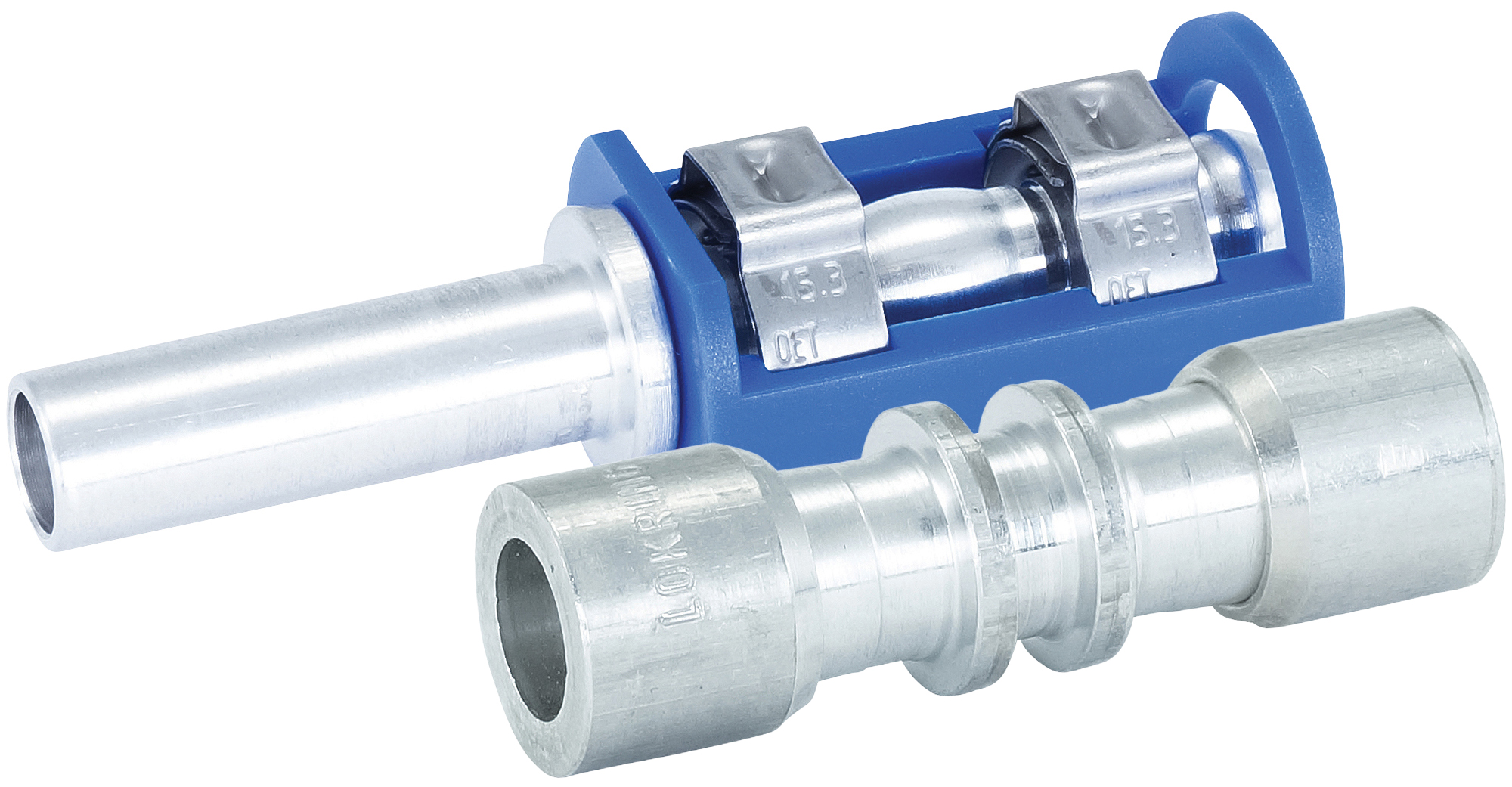 HOSE REPAIR FITTING, LOKRING, REPLACES BEADLOCK, 10MM, #6, ALUMINIUM, REDUCED BARRIER