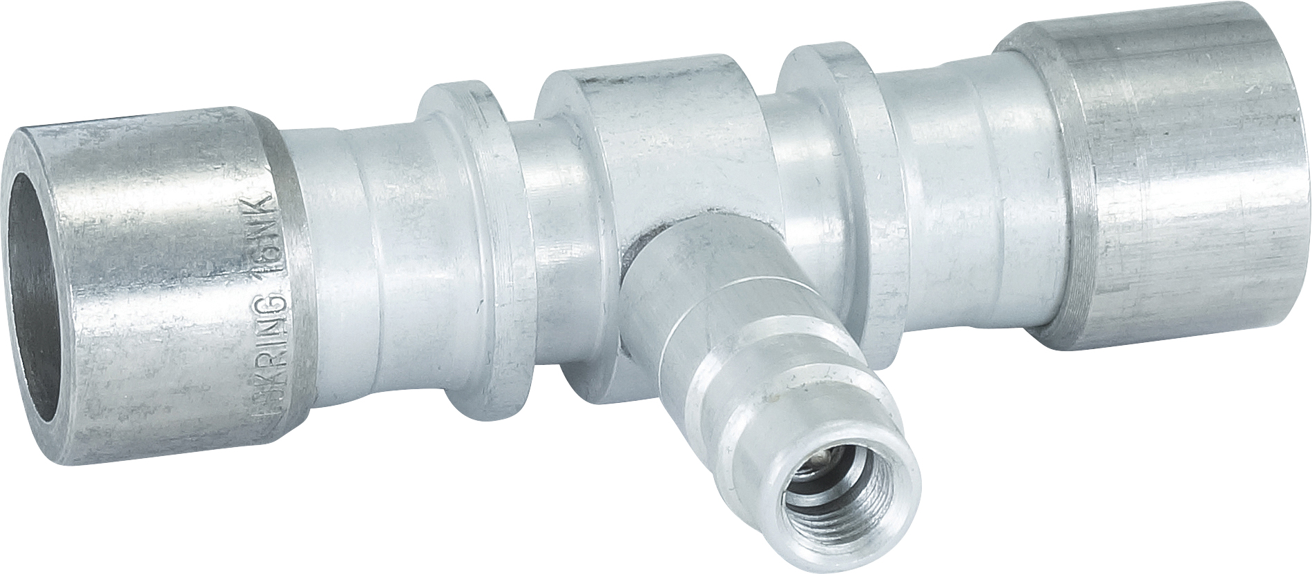 HOSE REPAIR FITTING, LOKRING, JOINER, 16MM, ALUMINIUM, SPLICER, R134A ACCESS PORT