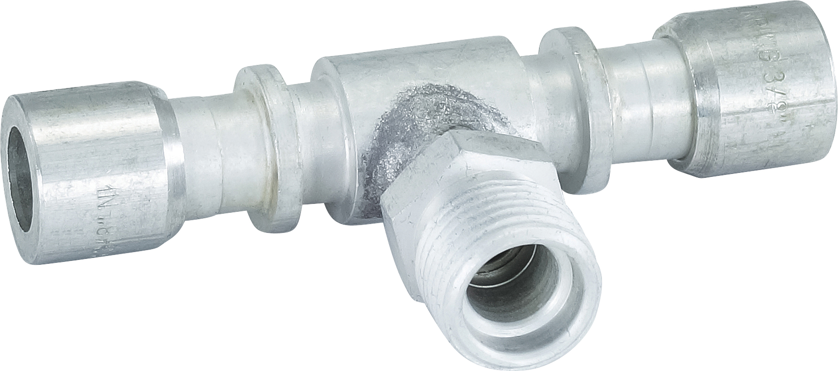 HOSE REPAIR FITTING, LOKRING, TEE, 9.53MM, #6 MIO, ALUMINIUM