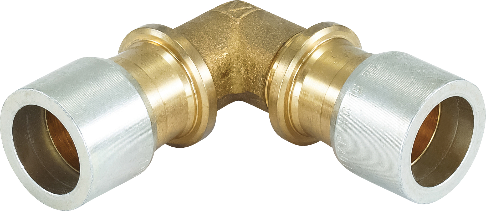 HOSE REPAIR FITTING, LOKRING, ELBOW, 16MM, BRASS, LOKRING