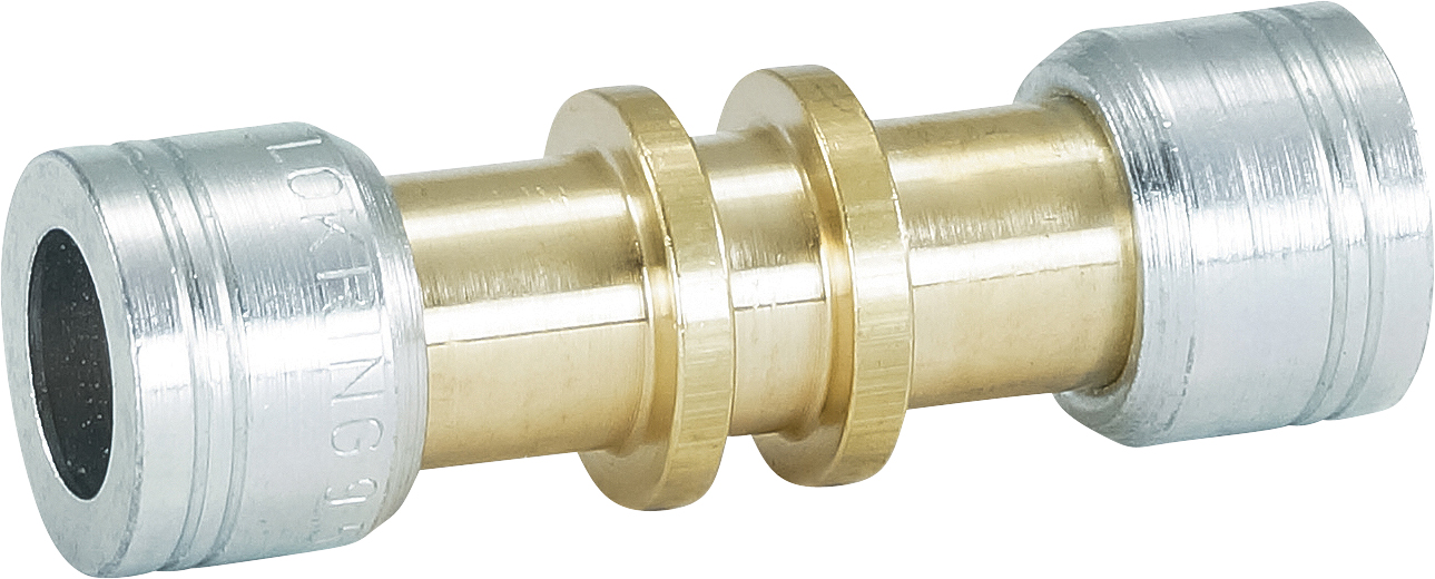 HOSE REPAIR FITTING, LOKRING, JOINER, 9.53MM, BRASS, LOKRING