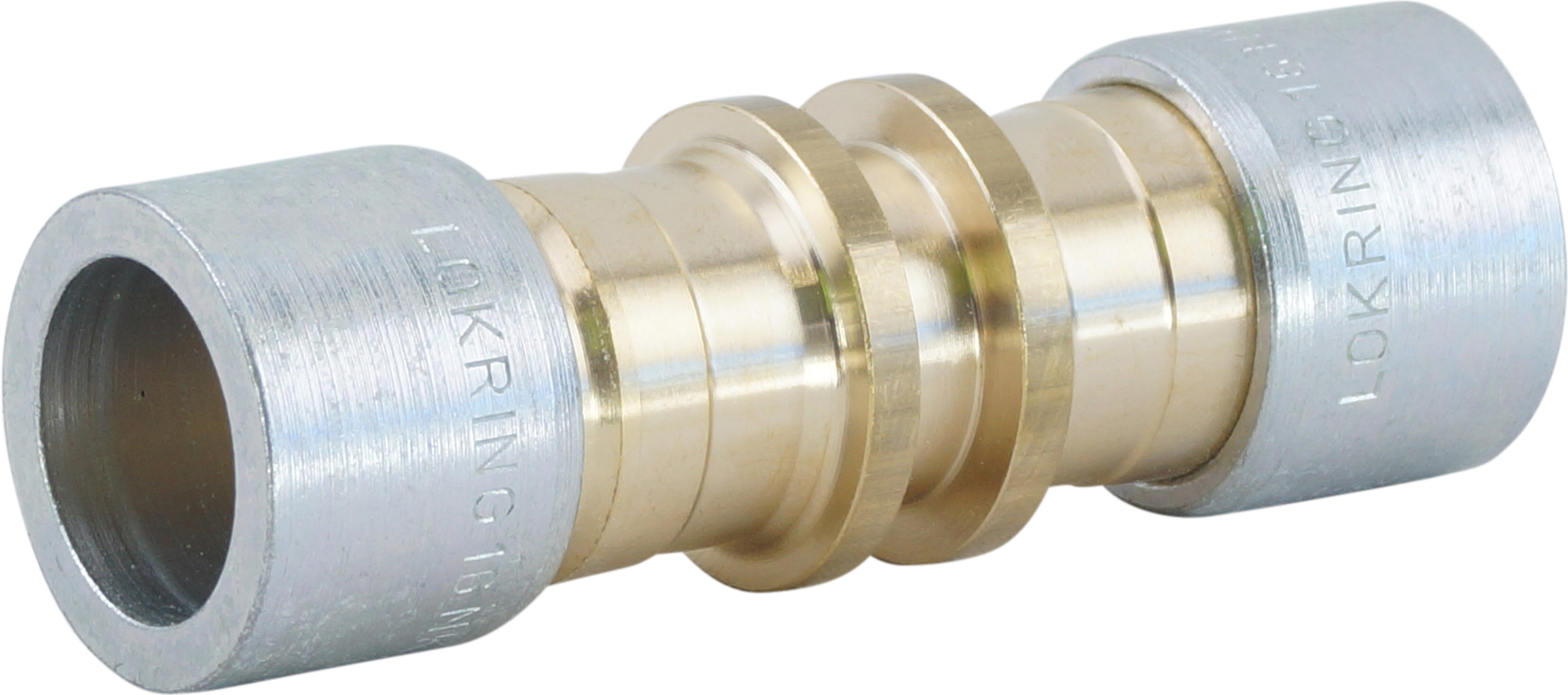 HOSE REPAIR FITTING, LOKRING, JOINER, 16MM, BRASS, LOKRING