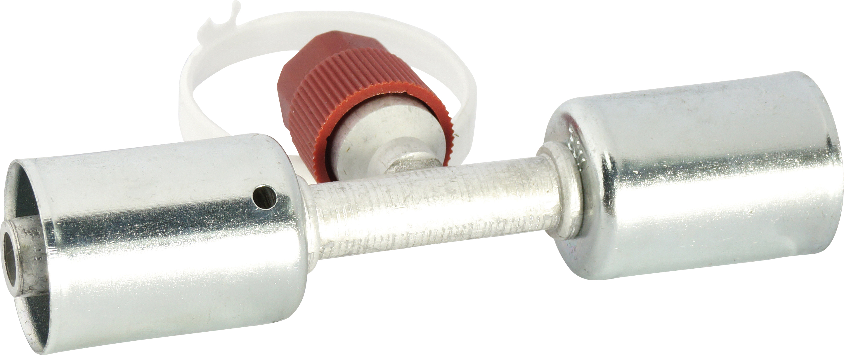 HOSE SPLICER, BEADLOCK, #8, STEEL, STANDARD, R134A ACCESS PORT