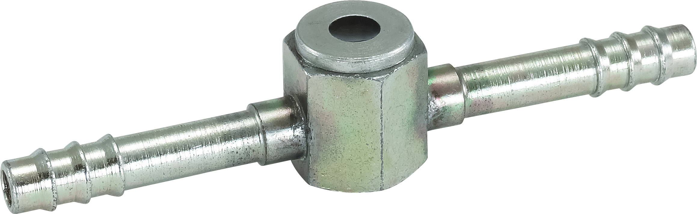 HOSE SPLICER, BARB, #6, ALUMINIUM, WITH SIGHT GLASS