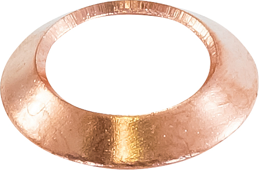 HOSE WASHER, #8 (1/2 INCH), COPPER, SUITS FLARE FITTINGS (PACK OF 10)
