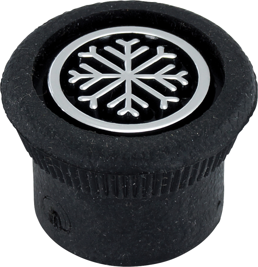 KNOB, THERMOSTAT, BLACK RUBBER SNOWFLAKE