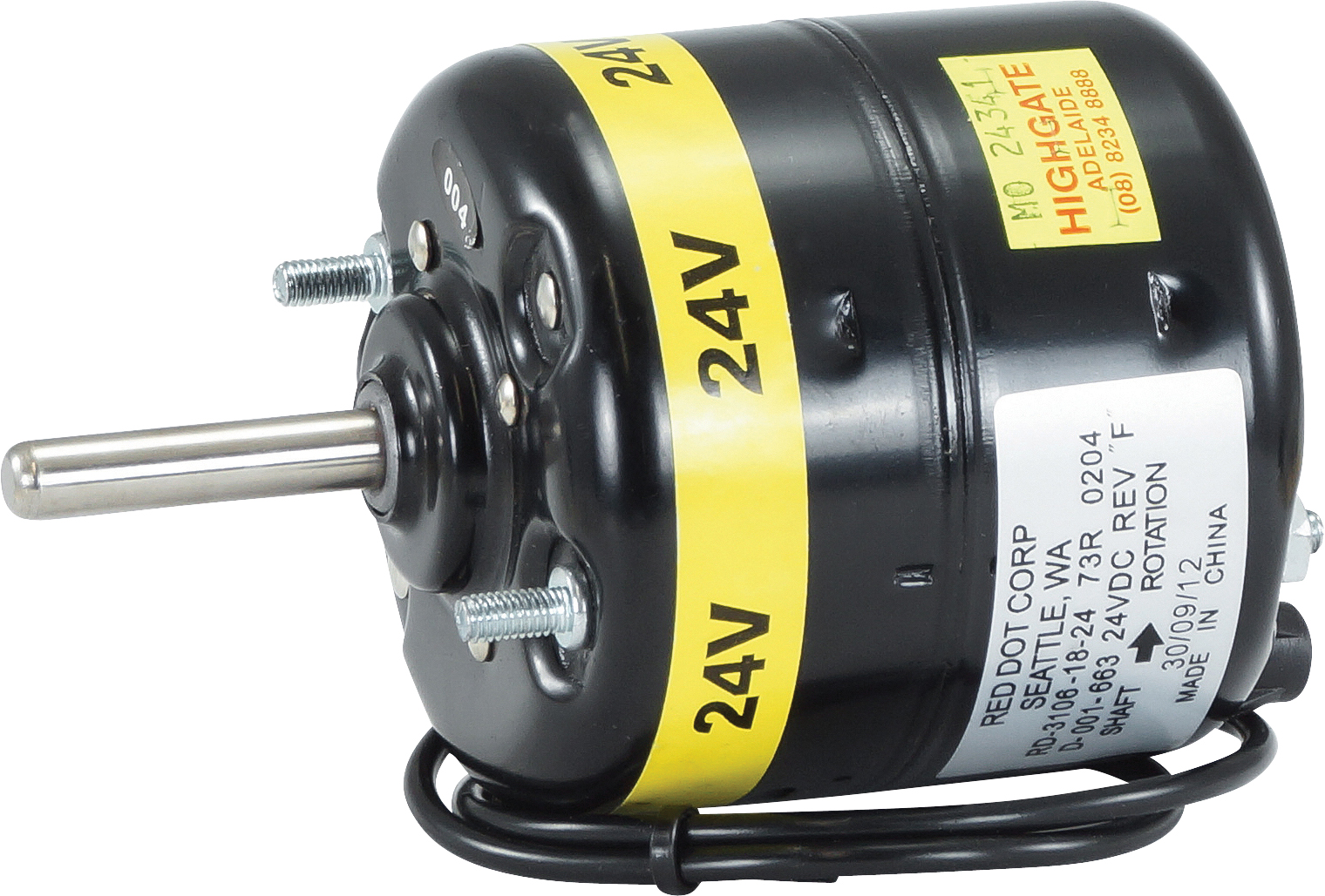 MOTOR, BLOWER, RED DOT R7810, 24V, 125MM, COUNTER-CLOCKWISE, 1-SPD