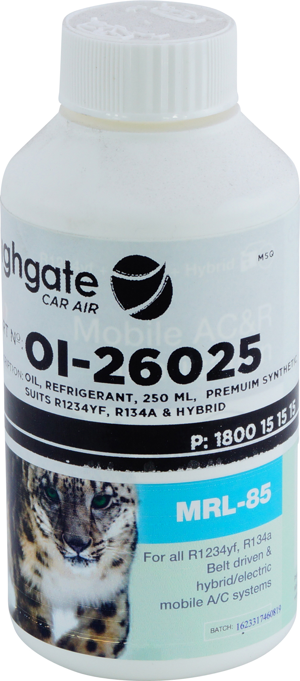 OIL, SYNTHETIC, 250ML, R134A, R1234YF, HYBRID