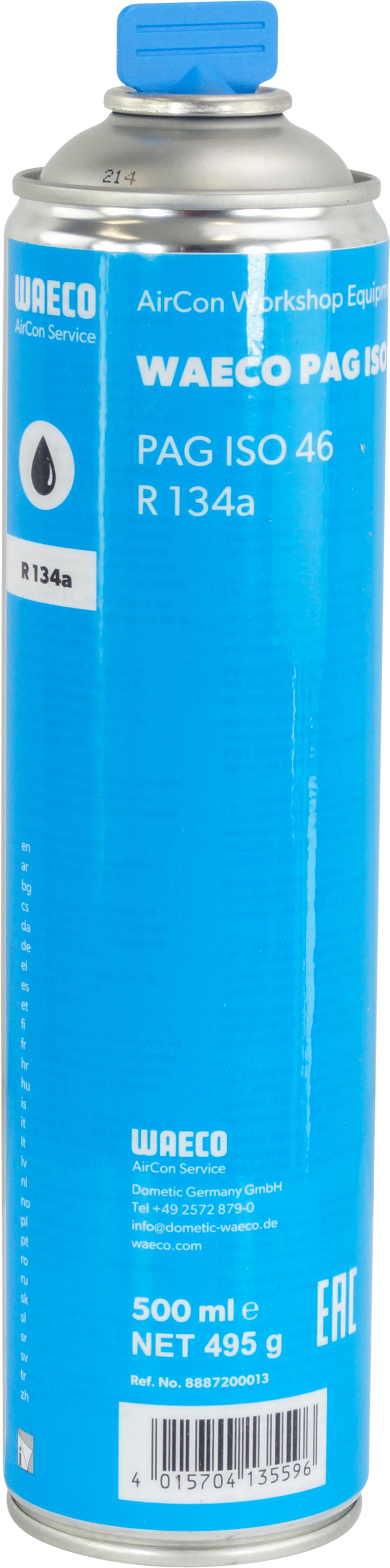 OIL, PAG, 500ML, CARTRIDGE, SUITS WAECO 4-IN-1 MACHINES