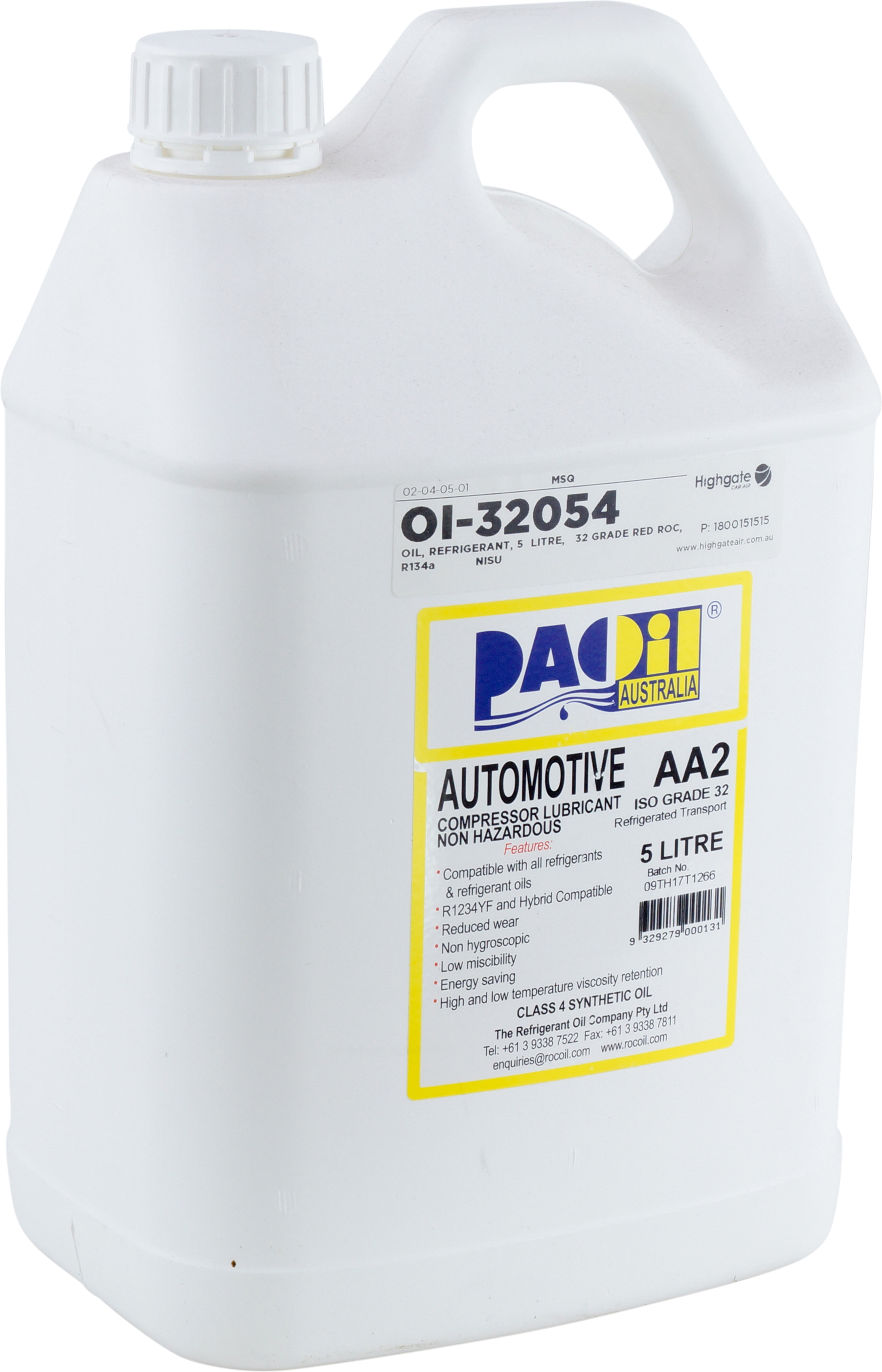 OIL, ROC, 5L, R134A, GRADE 32 ROC