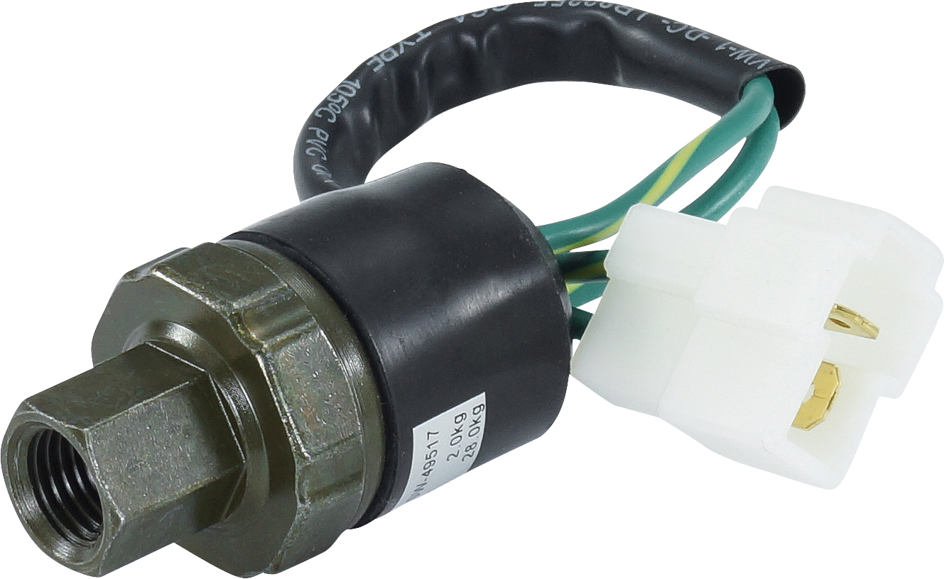 PRESSURE SWITCH, BINARY, FEM, CUT-OUT HIGH 384PSI LOW 28PSI, WITH LEADS