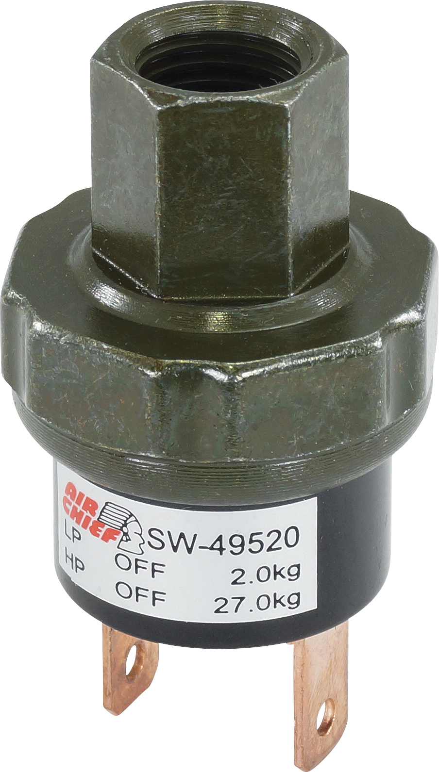 PRESSURE SWITCH, BINARY, FEM, CUT-OUT HIGH 384PSI LOW 28PSI, AIR-CHIEF