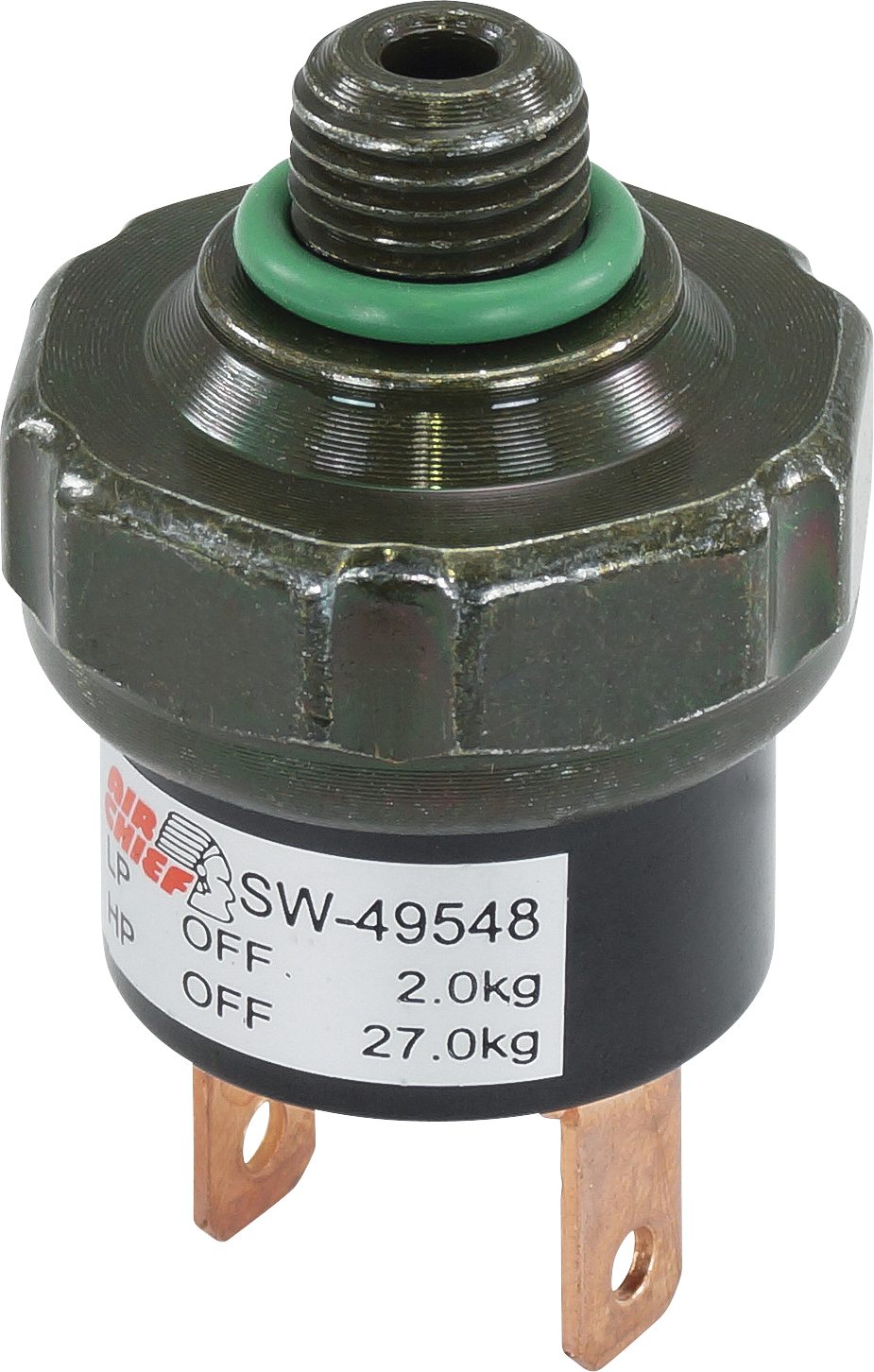 PRESSURE SWITCH, BINARY, MALE, CUT-OUT HIGH 384PSI LOW 28PSI, AIR-CHIEF