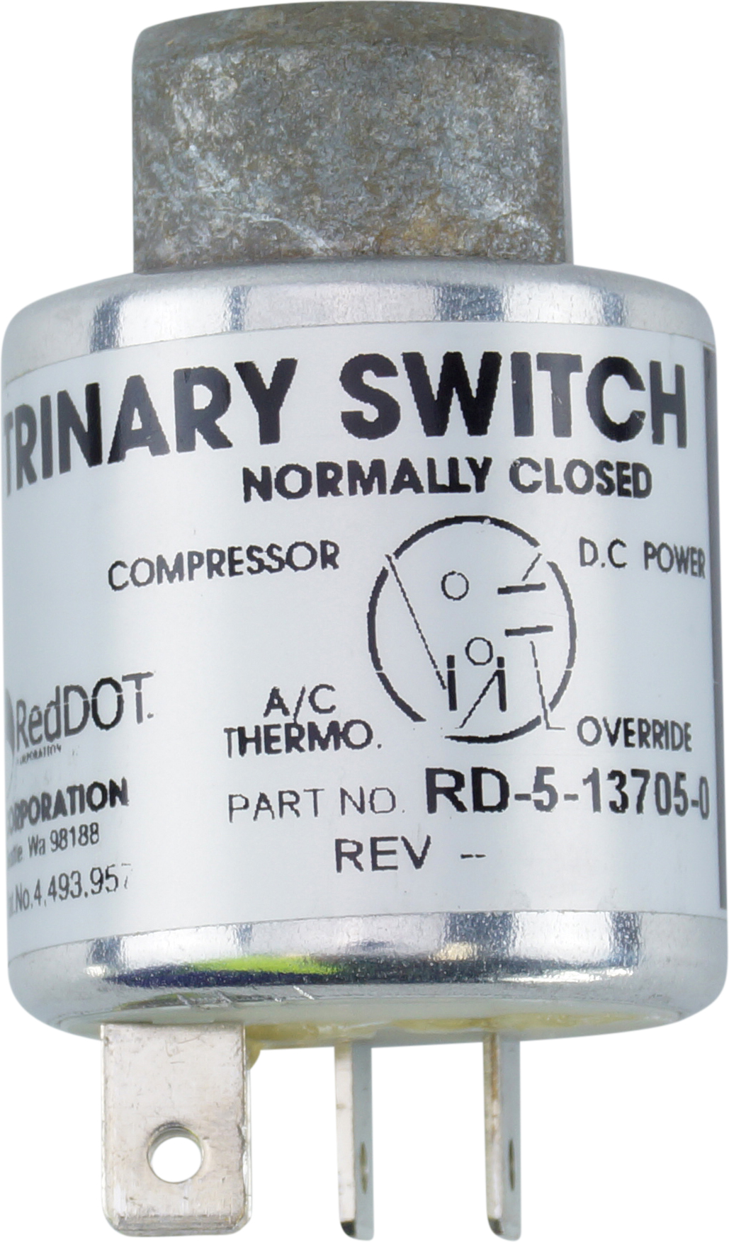 PRESSURE SWITCH, TRINARY, WESTERN STAR, NORMALLY CLOSED, RED DOT