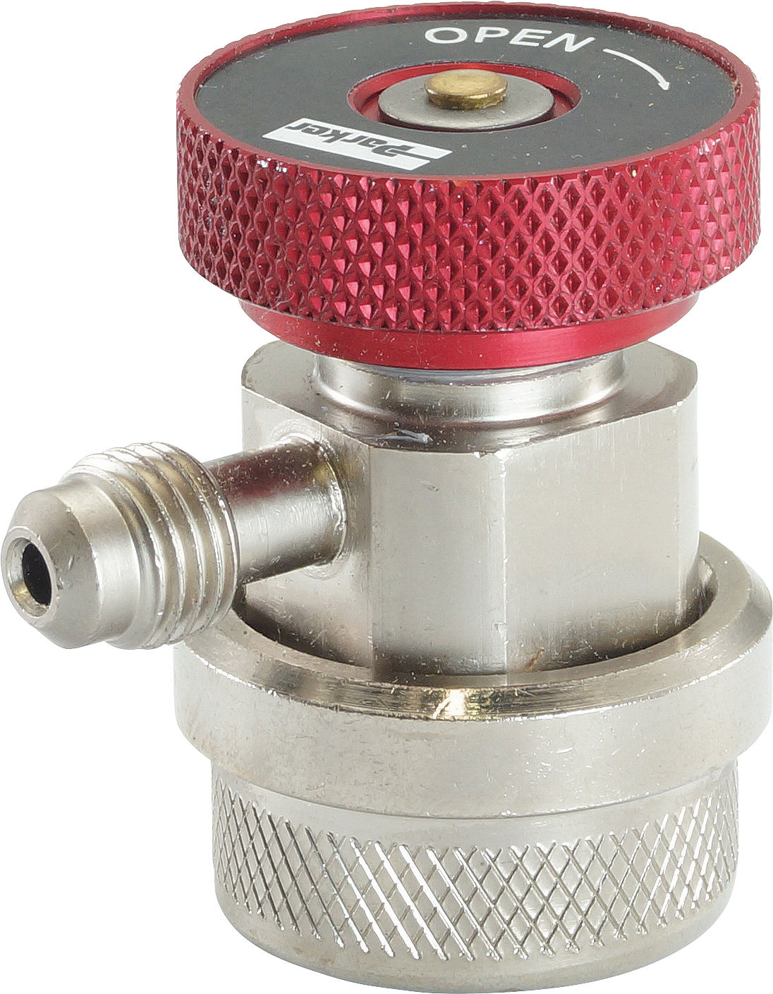 ACCESS ADAPTOR, R134A, FEM 14MM WITH MALE 1/4 INCH, HIGH SIDE COUPLER, PARKER