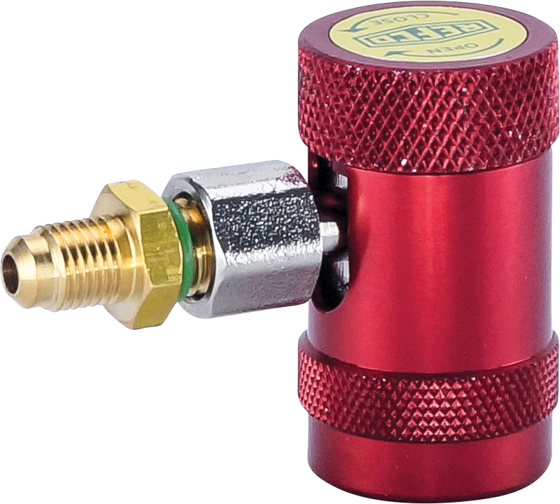 ACCESS ADAPTOR, R1234YF, FEM 14MM, HIGH SIDE COUPLER, WITH MALE 1/4 INCH ADAPTOR