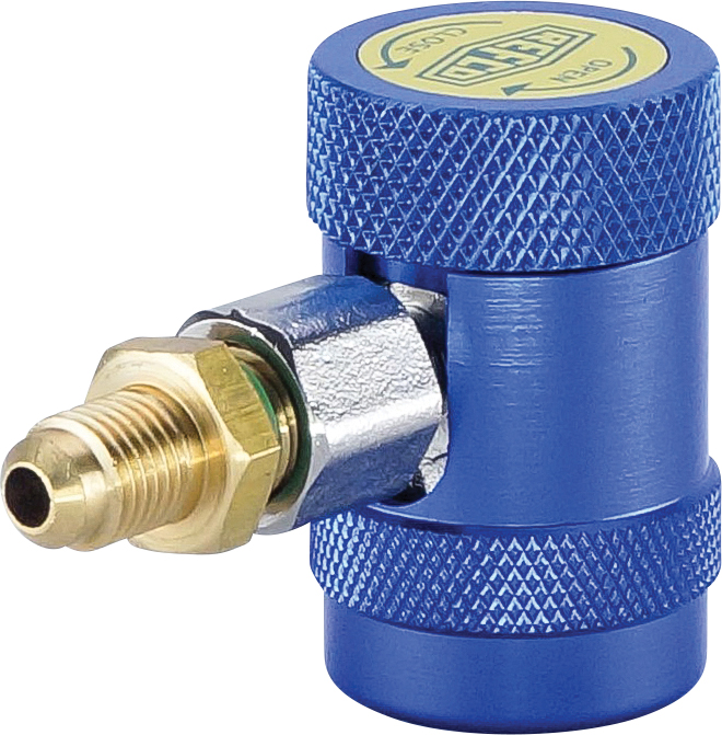 ACCESS ADAPTOR, R1234YF, FEM 14MM, LOW SIDE COUPLER, WITH MALE 1/4 INCH ADAPTOR