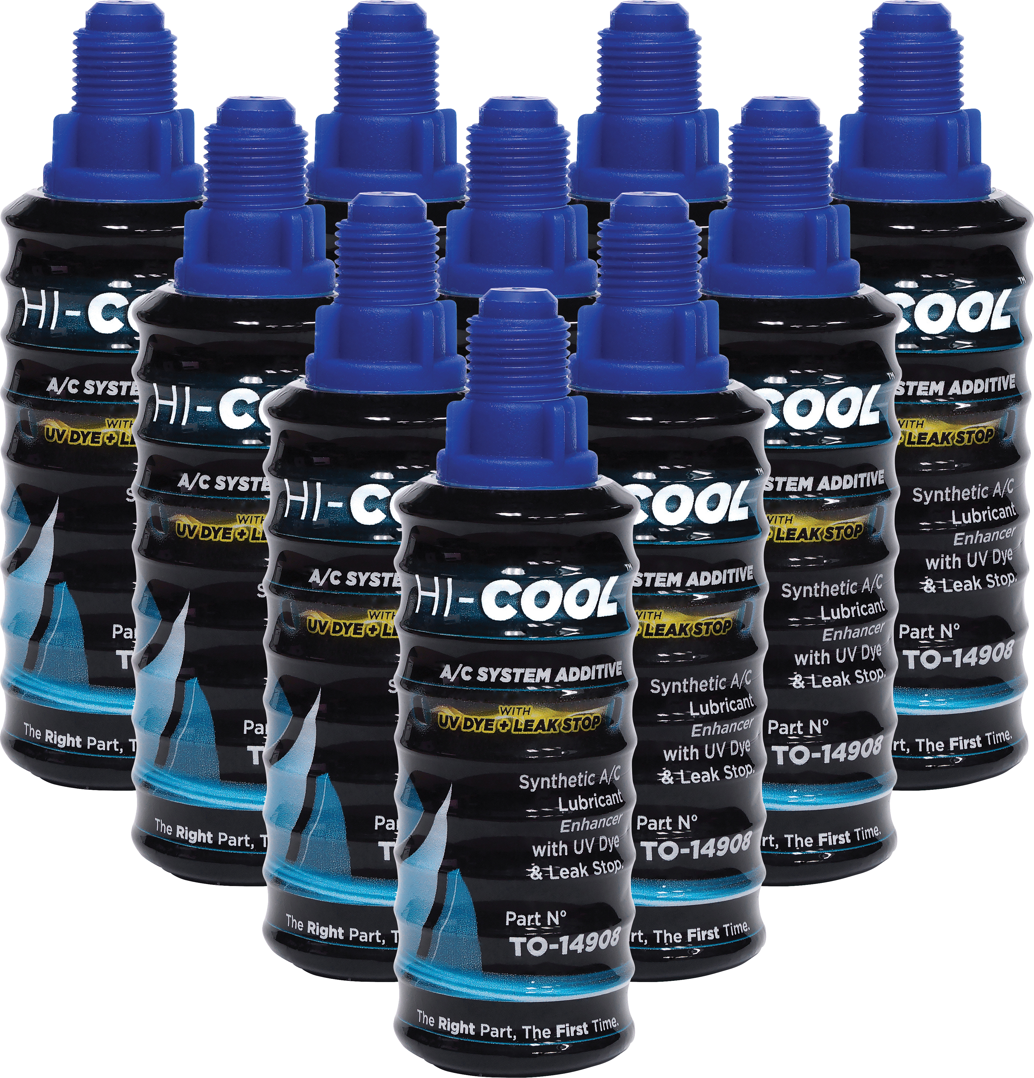 ADDITIVE, HI-COOL, 60ML, AC LUBRICANT ENHANCER WITH UV DYE, SUITS 4 X 500G SYSTEMS, 10-PACK, INCL IN