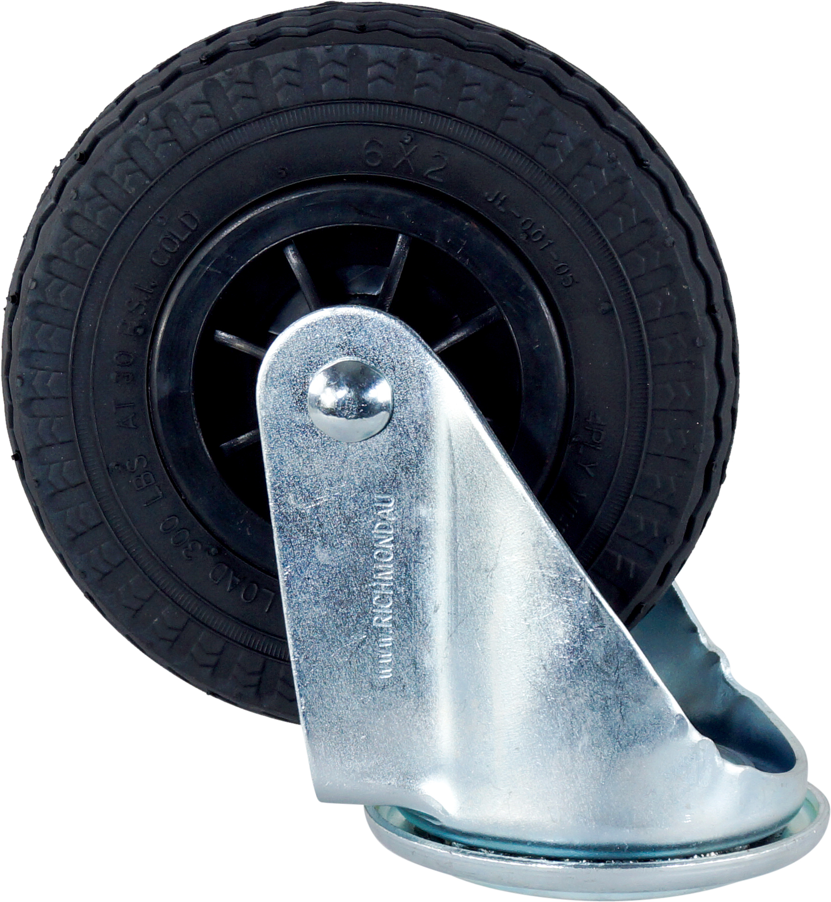 WHEEL, ROTATING CASTOR, BLACK RUBBER, S6201 300 SERIES