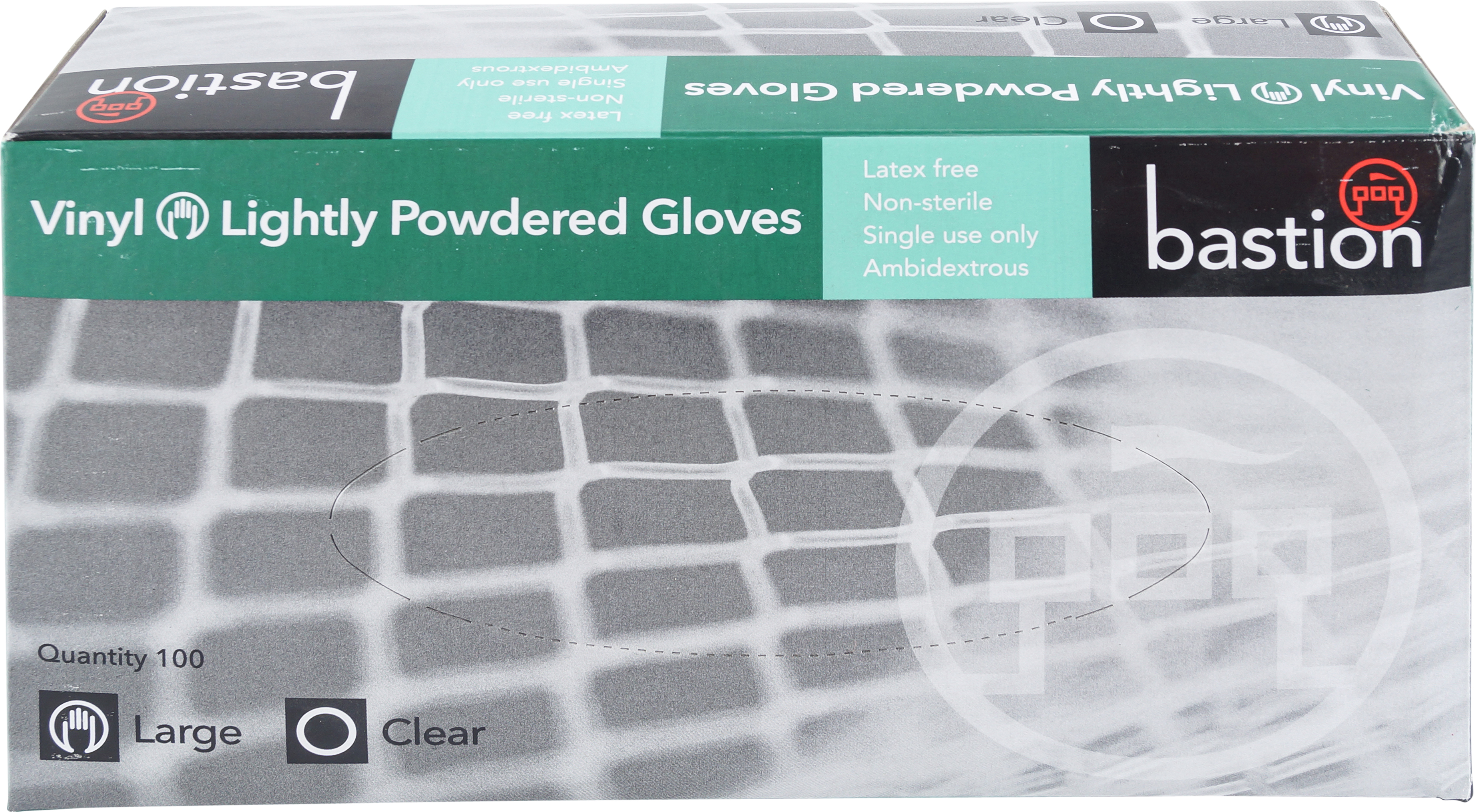 GLOVES, CLEAR VINYL, LIGHTLY POWDERED, LARGE, 100PK