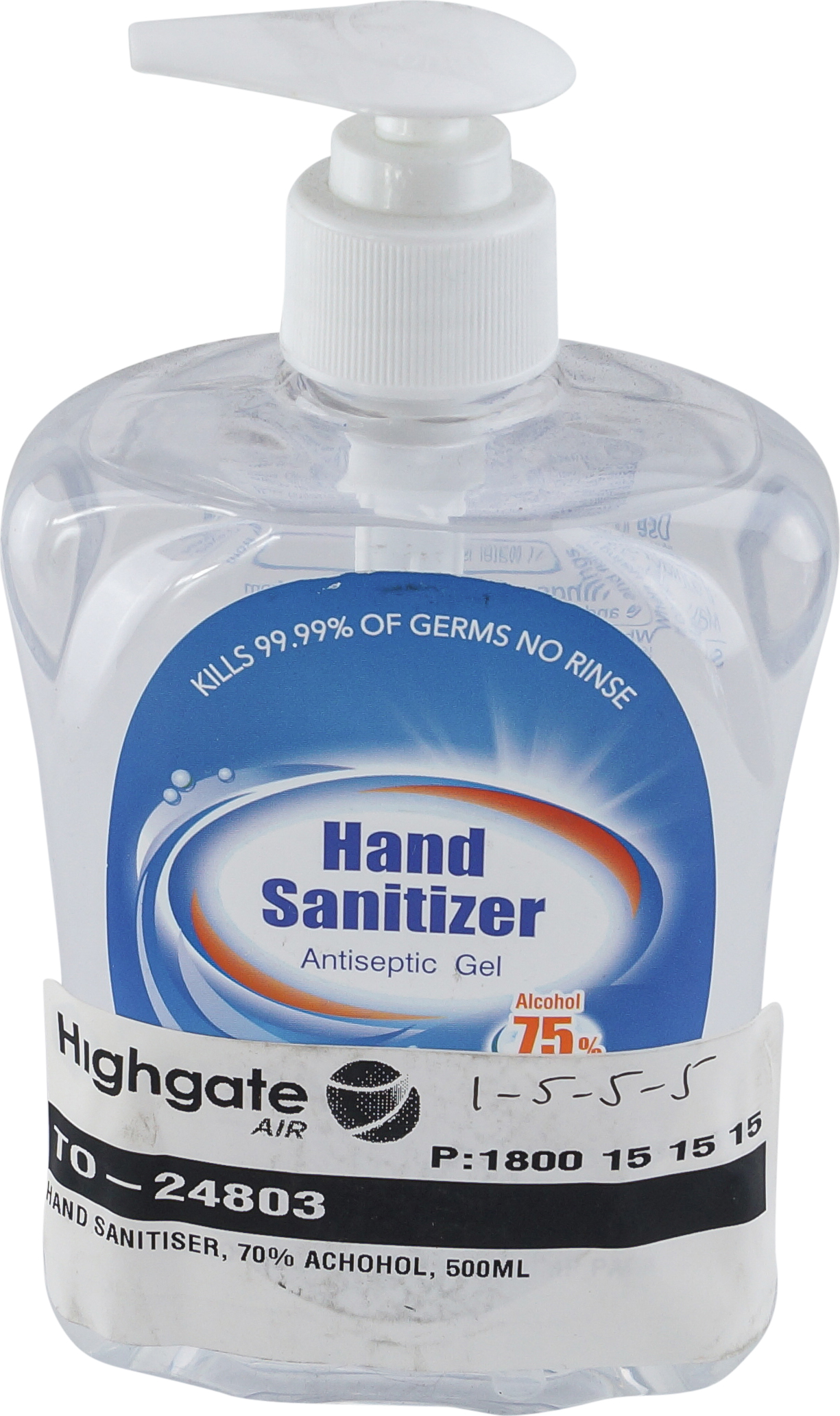 HAND SANITISER, 70 ALCOHOL, 500ML