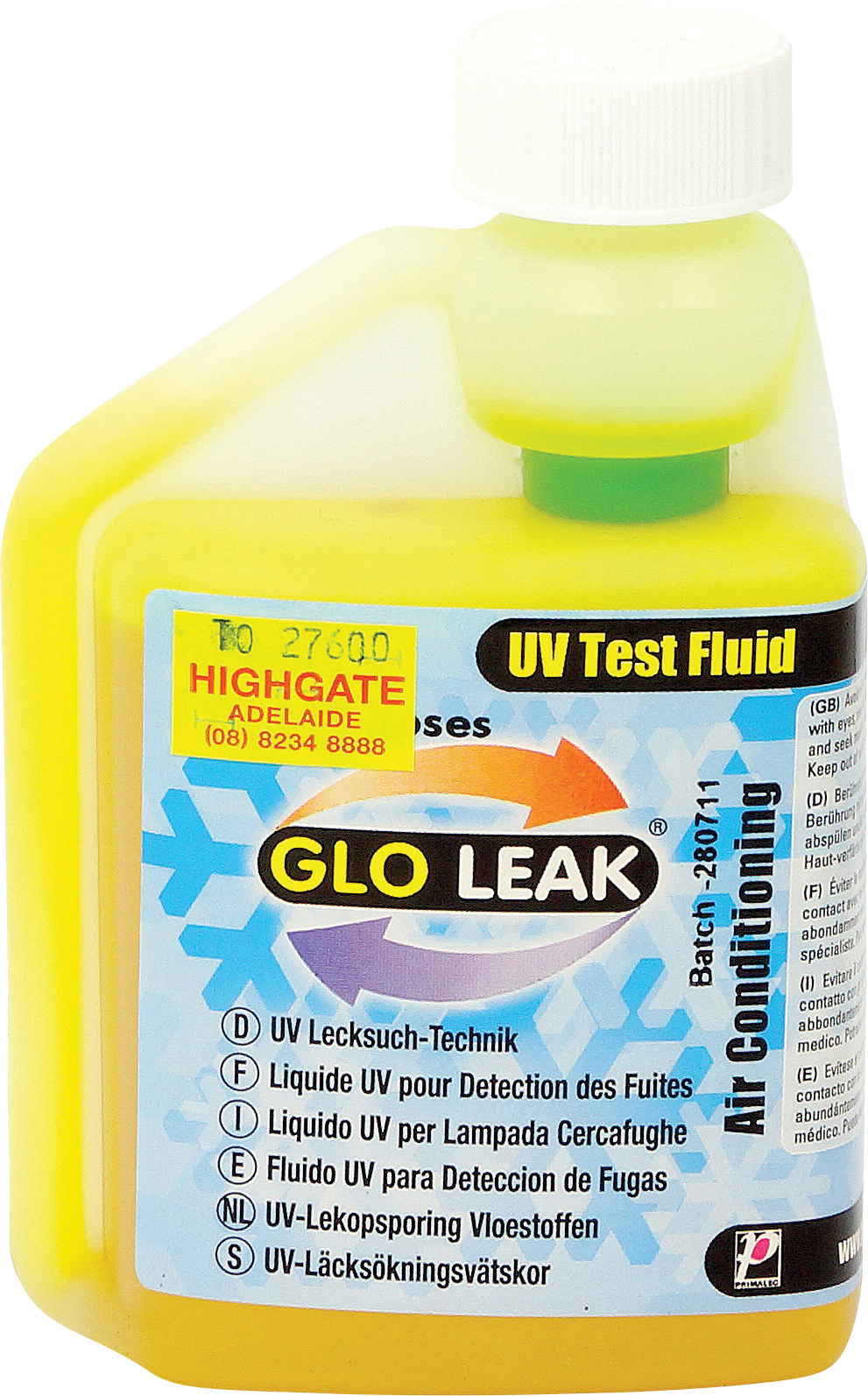 UV DYE, 250ML, R134A, R1234YF, 100 DOSE HIGH CONCENTRATE FORMULA