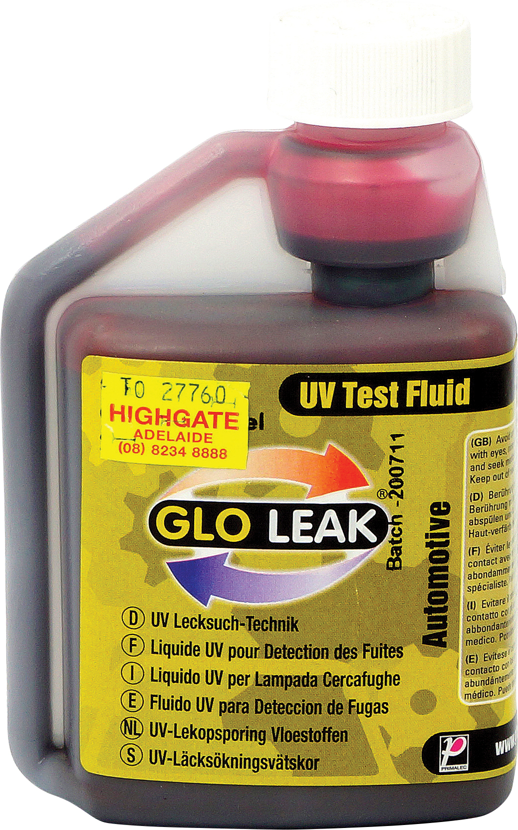 UV DYE, 250ML, OIL, FUEL, HYDRAULICS,TRANSMISSION GLO-LEAK