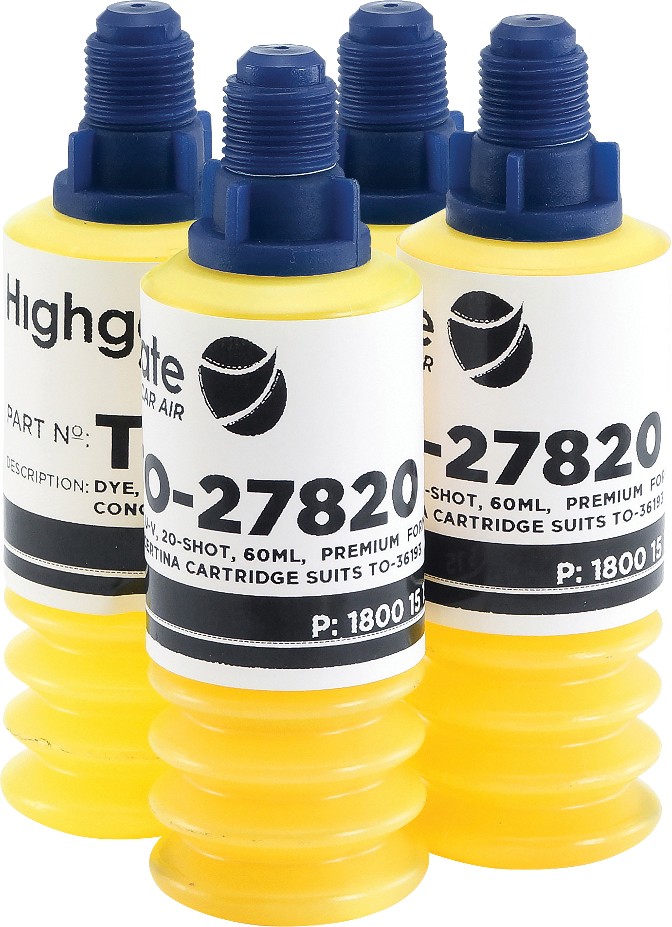 UV DYE, 60ML, 20 DOSE PREMIUM FORMULA, CONCERTINA CARTRIDGE PACK OF 4, SUITS TO-36193