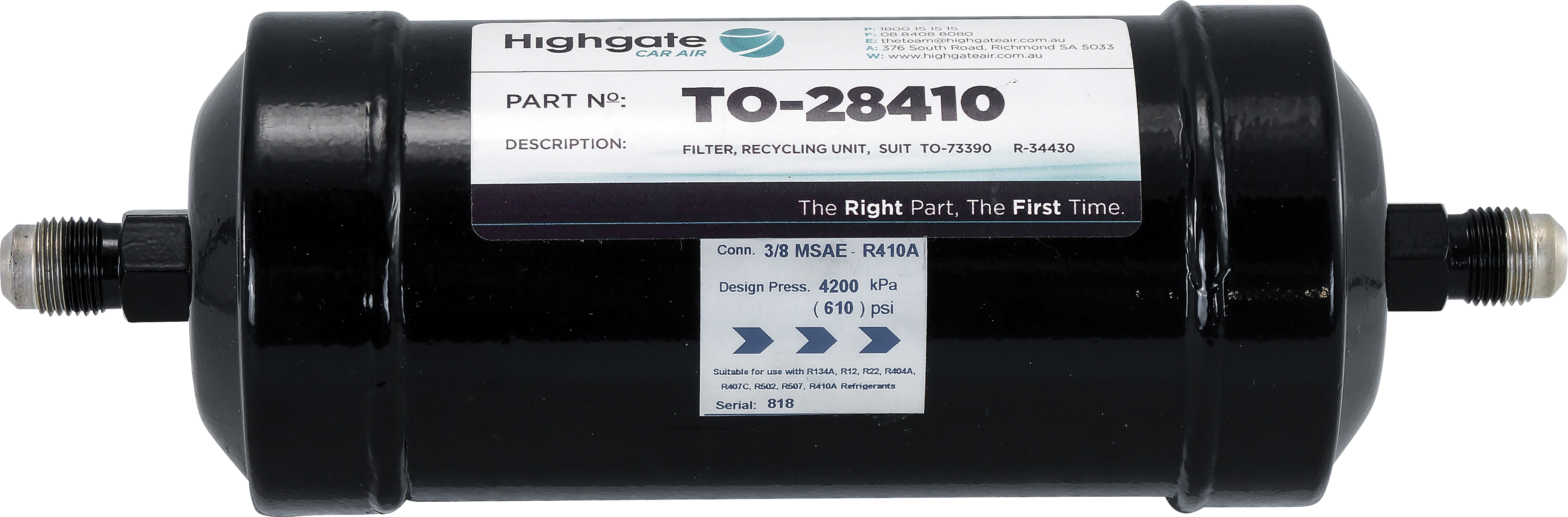RECYCLING UNIT FILTER, ROBINAIR, SUITS TO-73390 R-34430