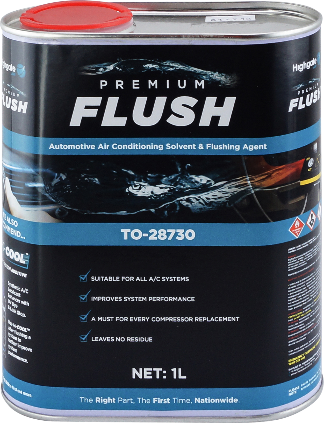 FLUSH SOLVENT, 1L CAN, R134A, R12 NON REFRIGERANT, SUITS TO-28760