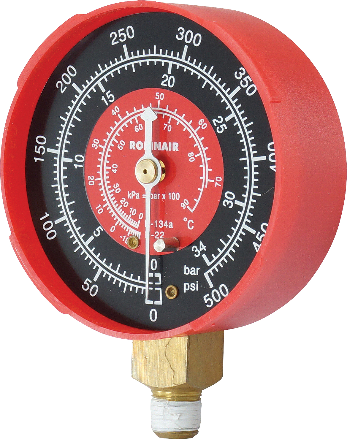 HIGH PRESSURE GAUGE, ROBINAIR, R12 KPA/PSI, BOURDON