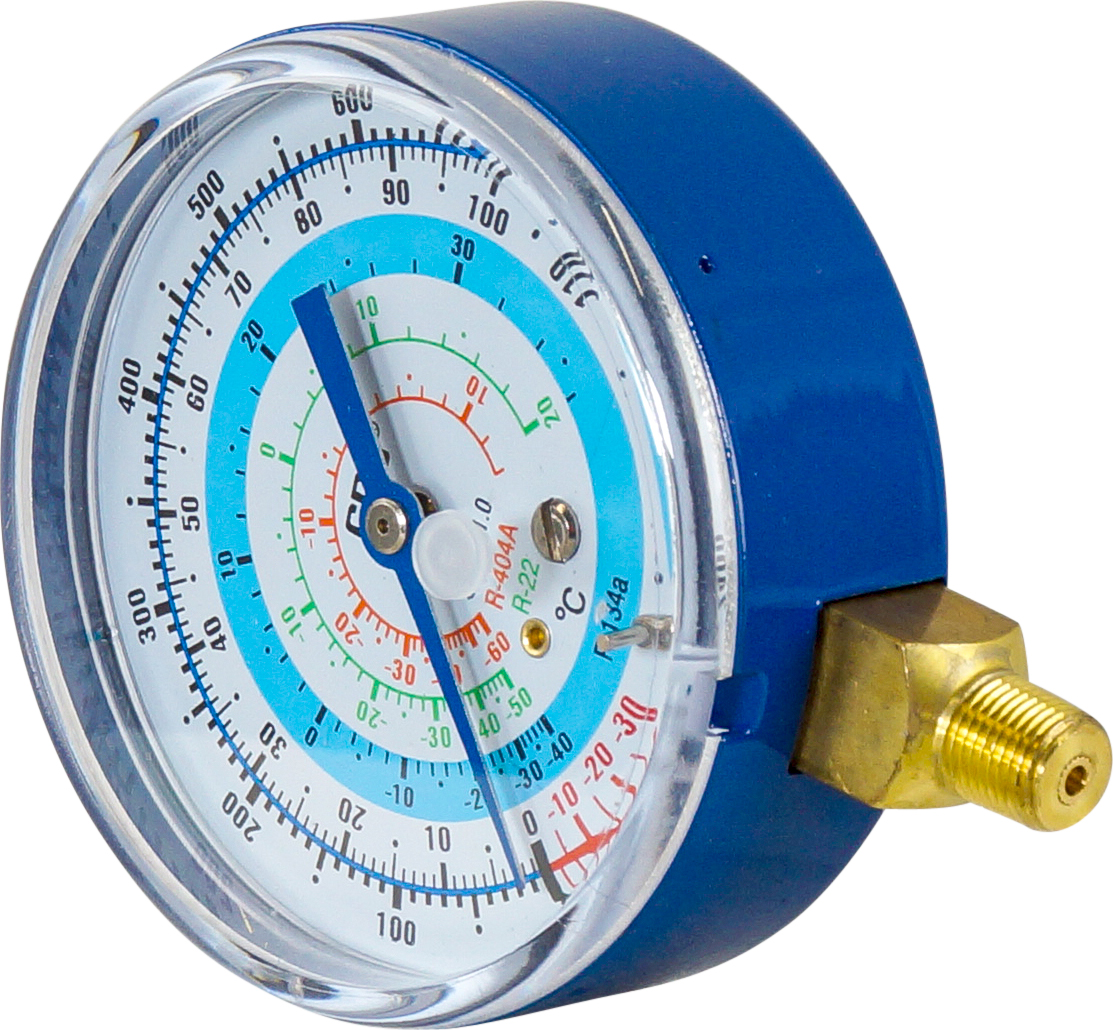 LOW PRESSURE GAUGE, CPSR22, R134A, R404A KPA/PSI, 80MM COMPOUND TO SUIT PRO-SET, TO-51020