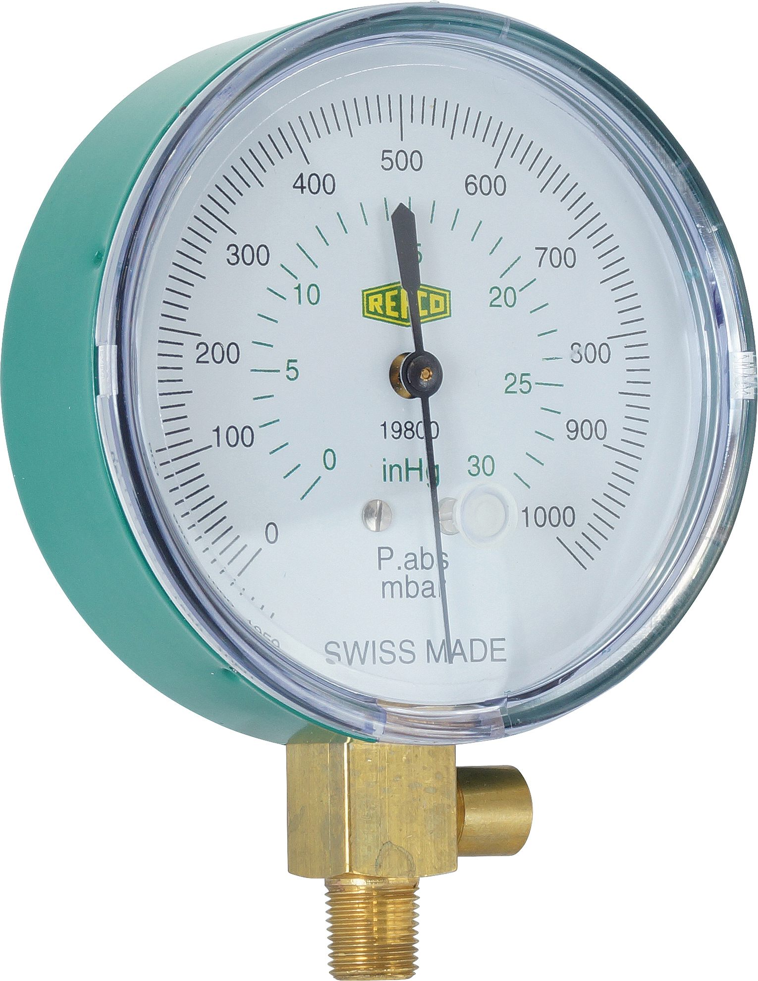 VACUUM GUAGE, REFCO, 80MM, WITH 1000-0 MBAR SAFETY VALVE