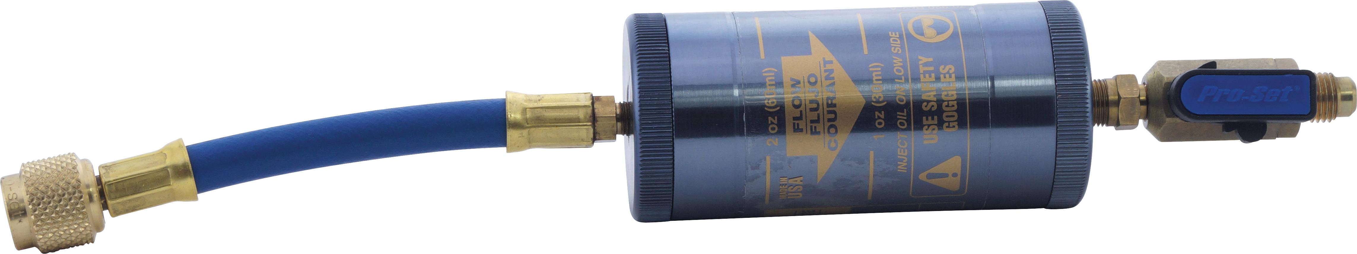 INJECTOR, CPS, INLINE OIL & DYE, INCL 1/4 INCH ACME TAP & HOSE