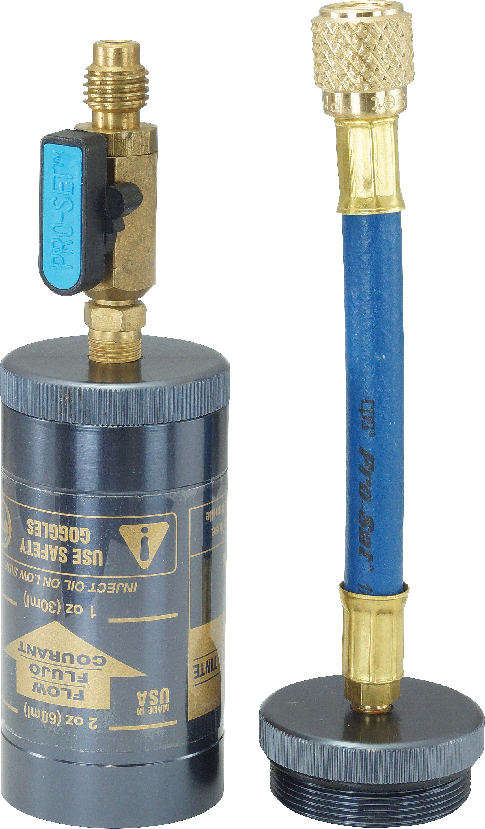 INJECTOR, CPS, R134A, INLINE OIL & DYE, INCL 1/2 INCH ACME TAP & HOSE