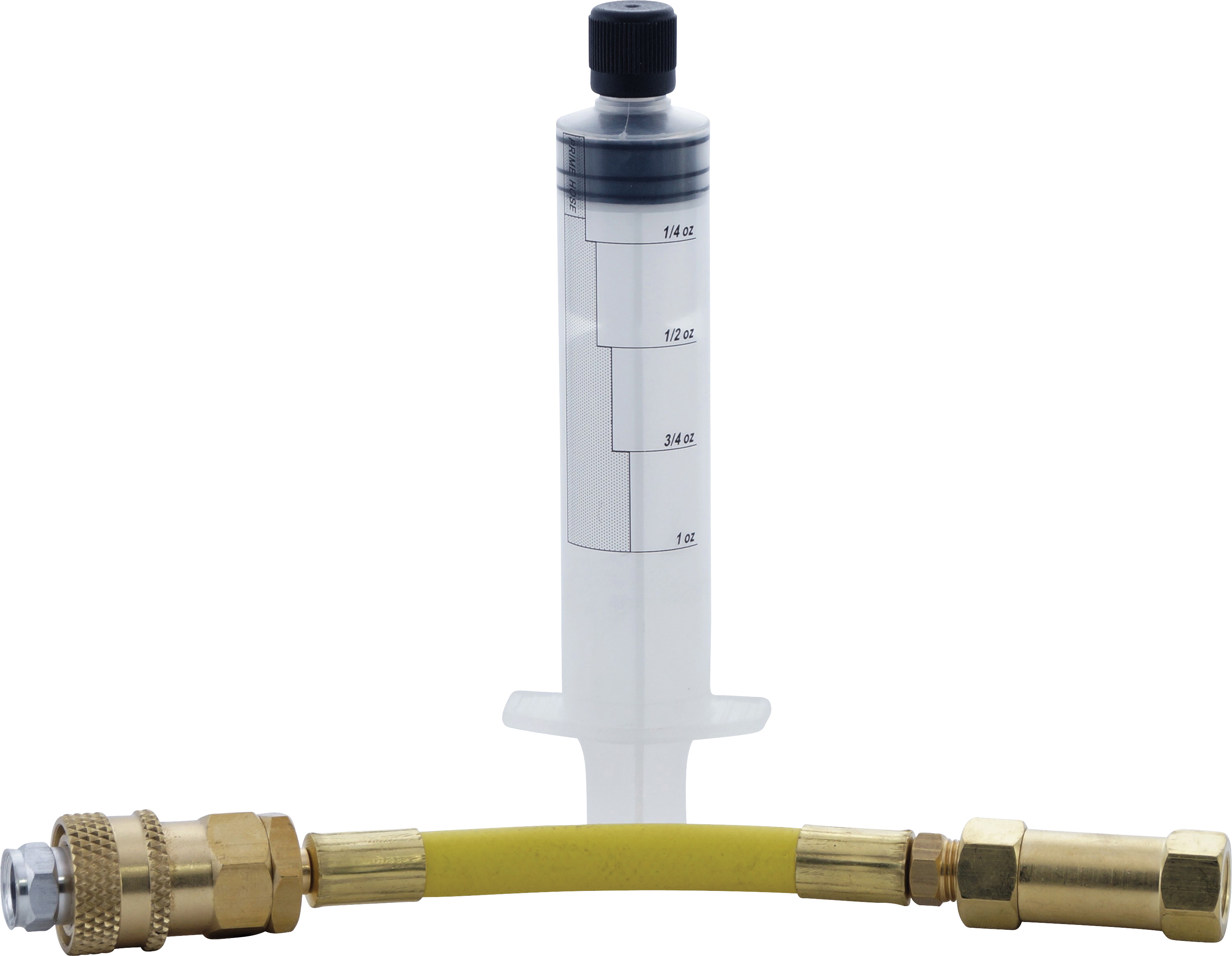 INJECTOR, TRACERLINE, OIL & DYE SYRINGE, IN REUSEABLE HOSE