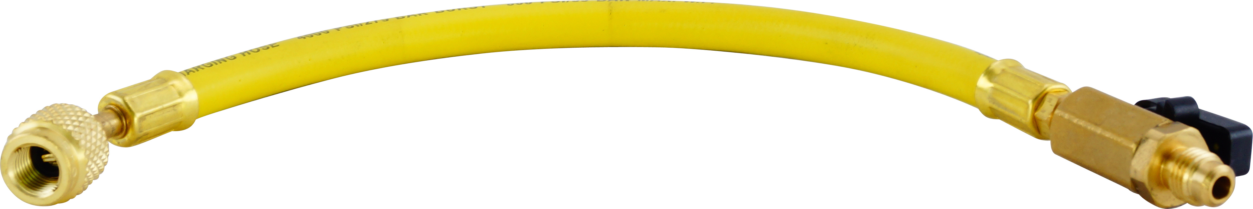 CHARGING HOSE, R12, R134A, 1/4-1/2 INCH, 100MM, YELLOW