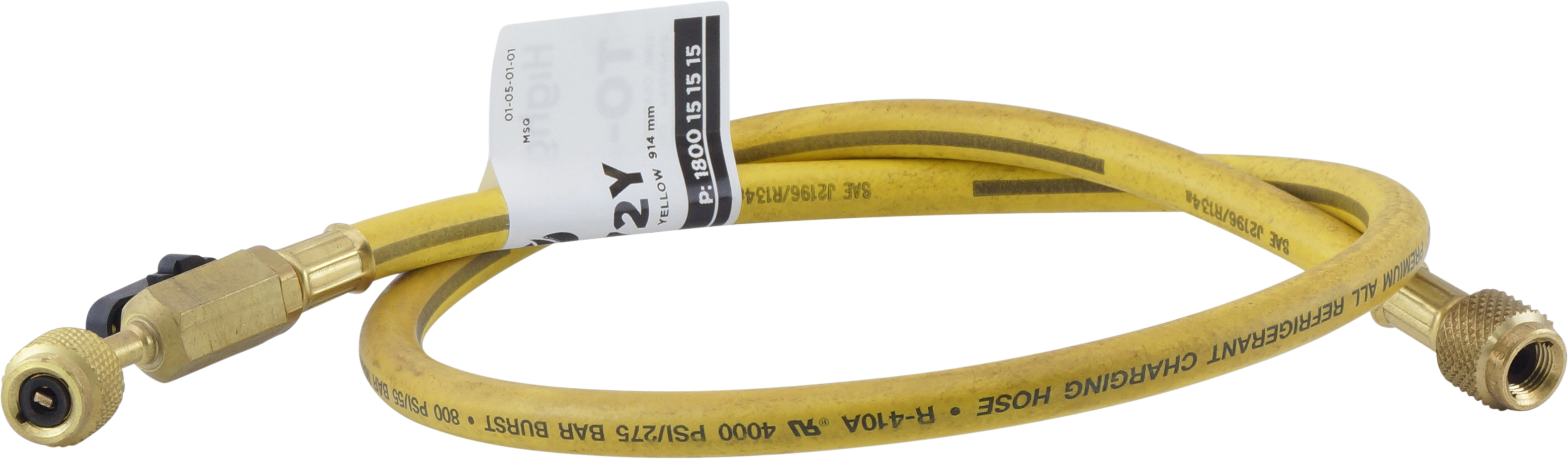 CHARGING HOSE, REFCO, R12, R134A, 914MM, STD, YELLOW
