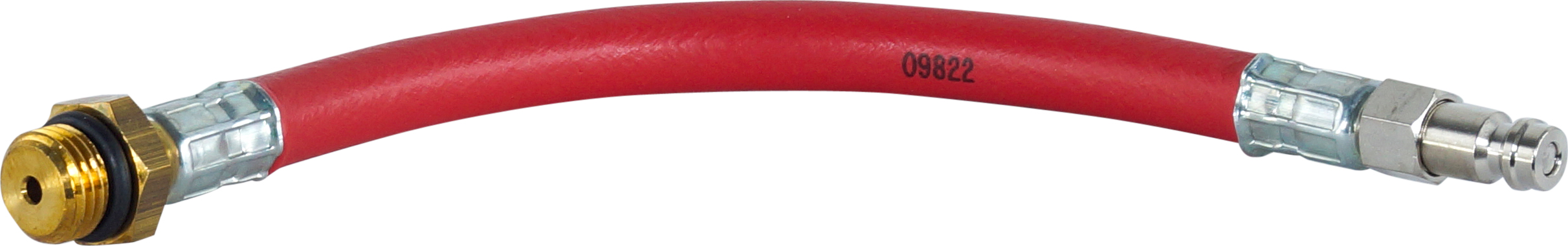 CHARGE HOSE EXT, 15CM, RED, QUICK -DISCONNECT TO MALE M14 SUITS KONFORT 7 SERIES, R134A