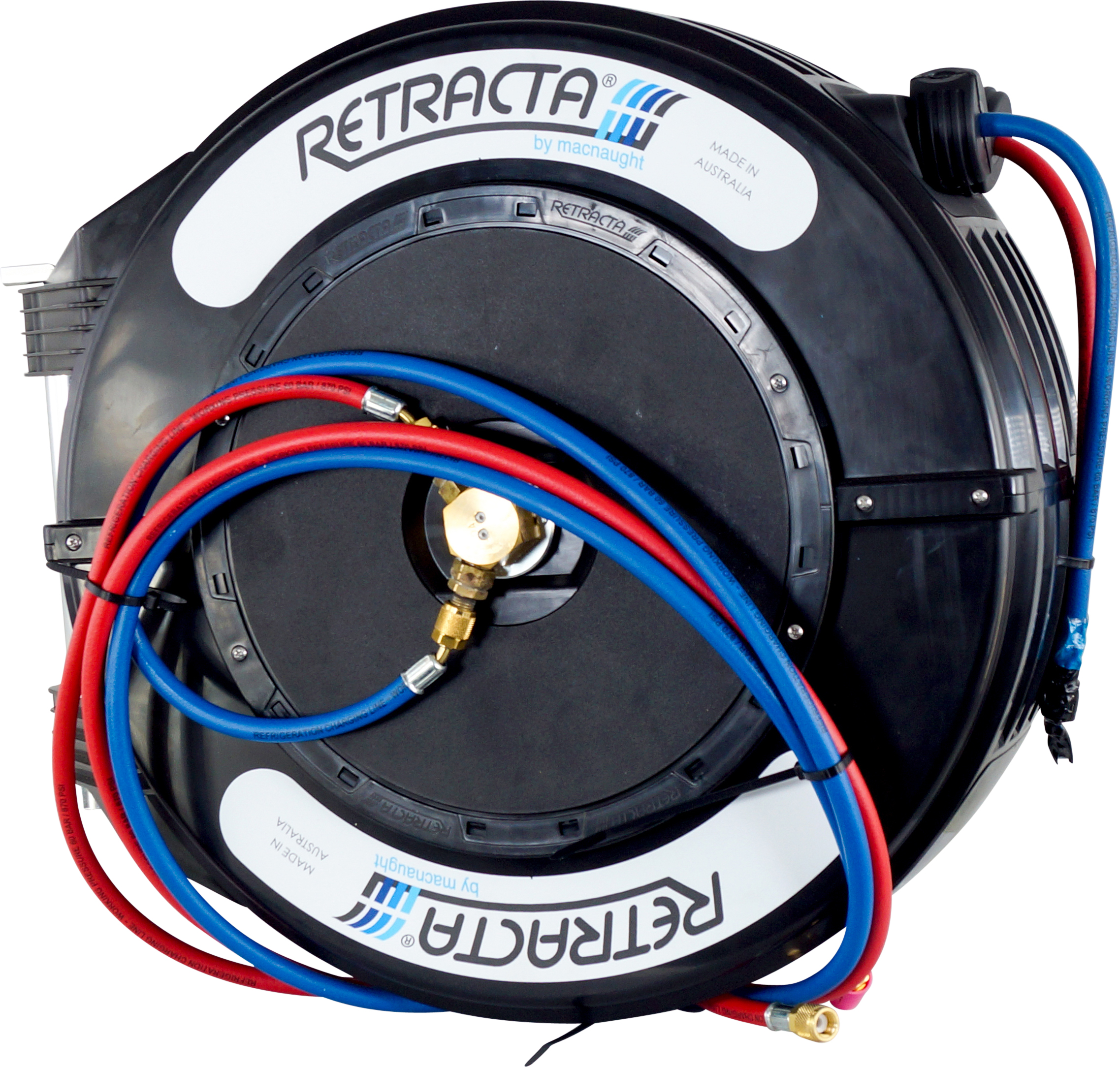 CHARGING HOSE KIT, RETRACTA REEL, SUITS AGRILITE 7.5M HOSES, 1/4 INCH, RED, BLUE, INCL 1.8M AGRILITE TO REEL EXTENSIONS
