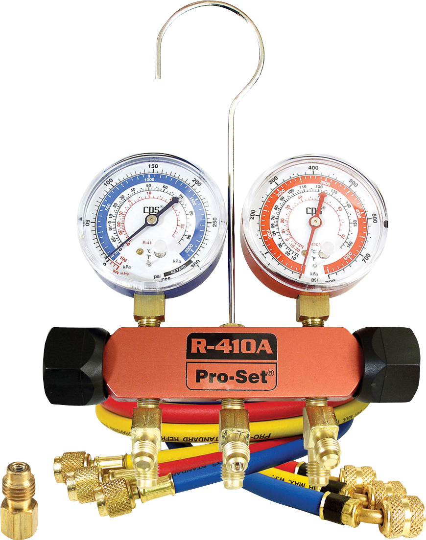 MANIFOLD GAUGE SET, CPS, R410A, SIDE WHEEL, 2-WAY, BLACKMAX