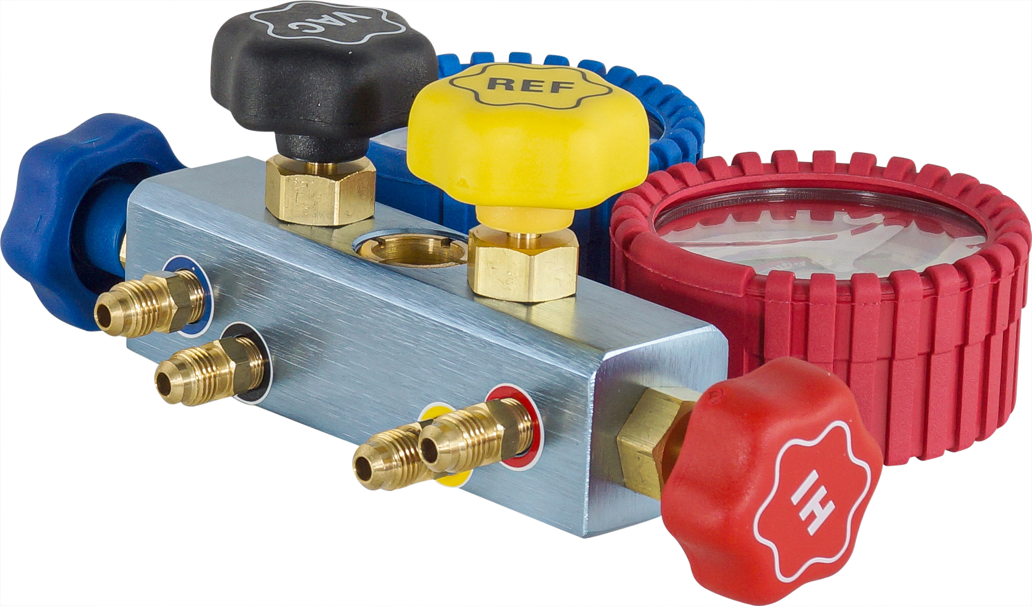 MANIFOLD GAUGE SET ONLY, ROBINAIR, FRONT WHEEL, 4-WAY, MULTI-REFRIGERANT