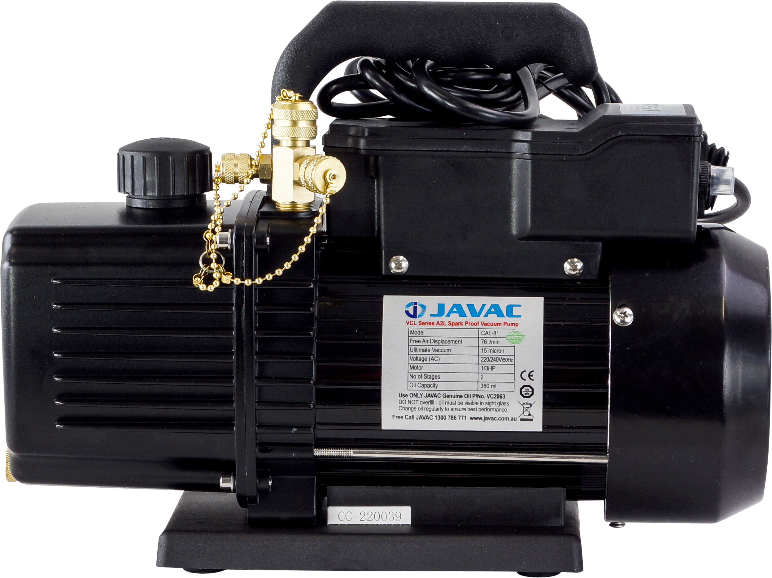 Javac CAL81 2-Stage 75LM Vacuum Pump