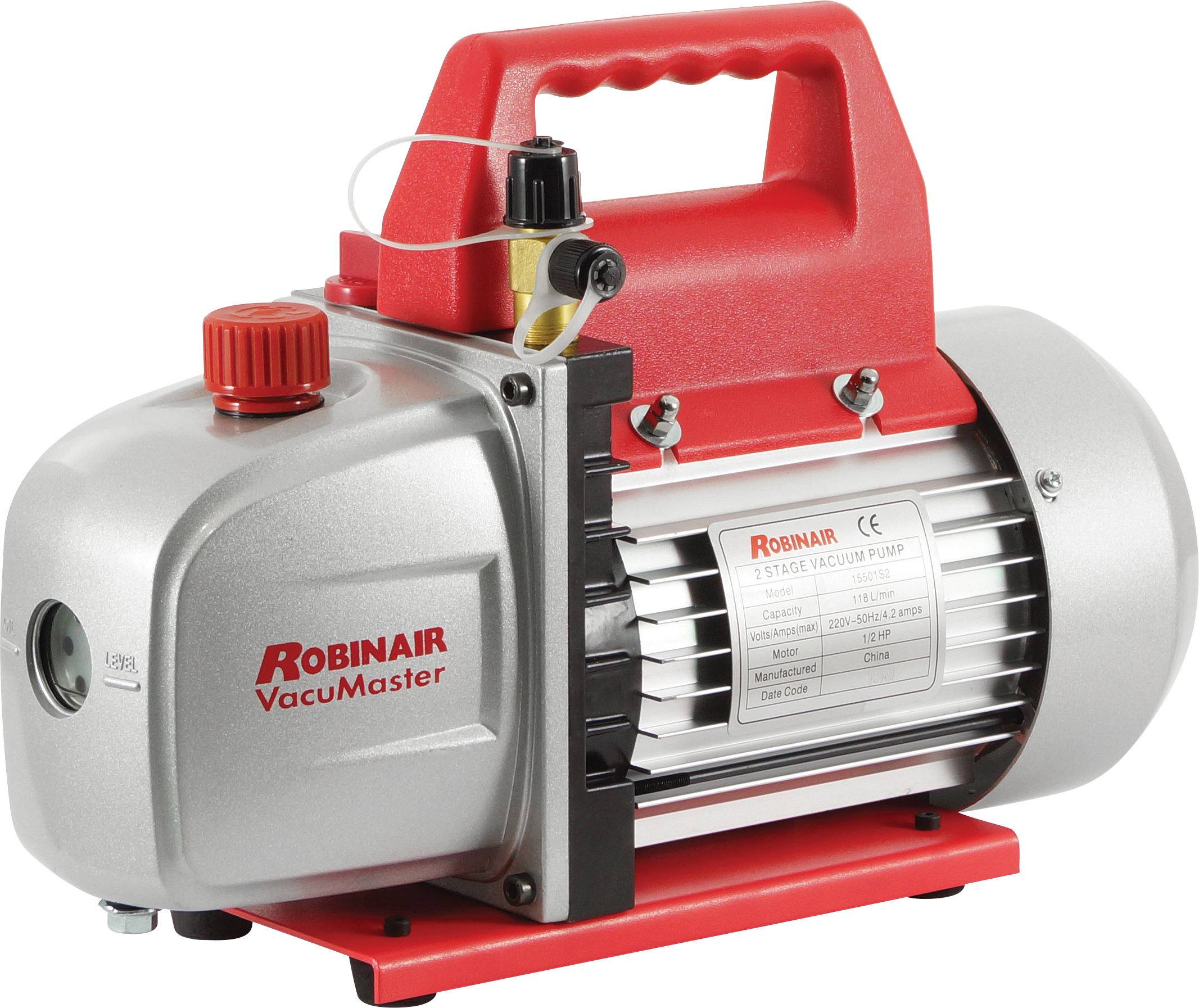 VACUUM PUMP, ROBINAIR, R12, R134A, 118LPM, VACUMASTER, 2-STAGE