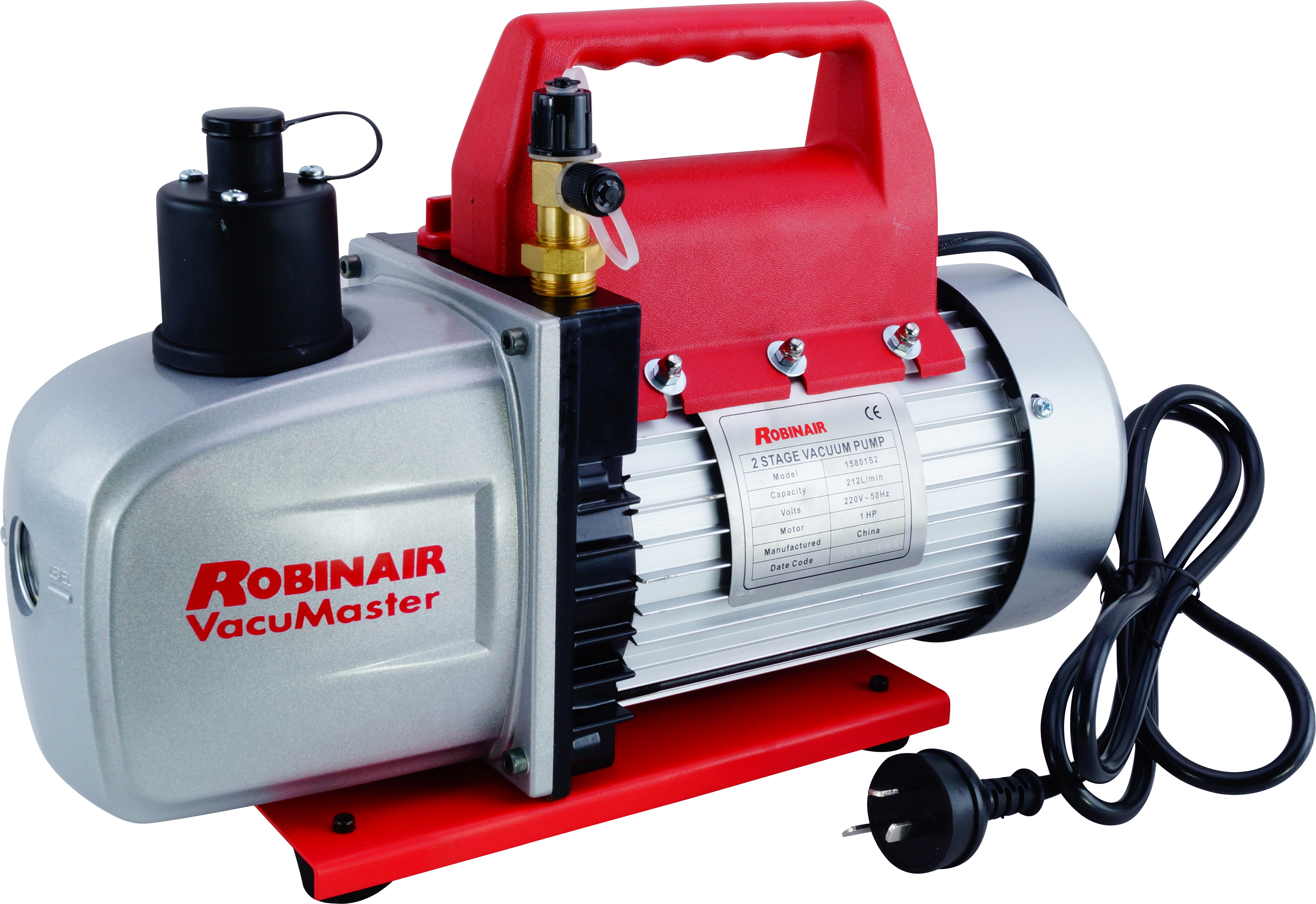 VACUUM PUMP, ROBINAIR, R12, R134A, 212LPM, 8CFM, VACUMASTER, 2-STAGE